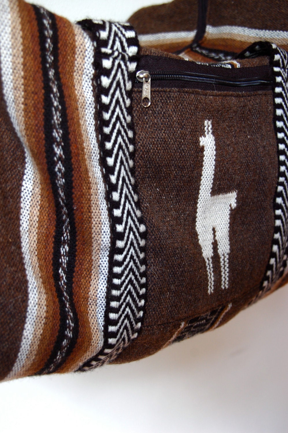 RESERVED pennykuntzman: Vtg Llama Printed Peruvian Tribal Overnight Bag