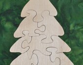 Evergreen Tree Puzzle with Bag for Storage Handmade Educational Wood Puzzle