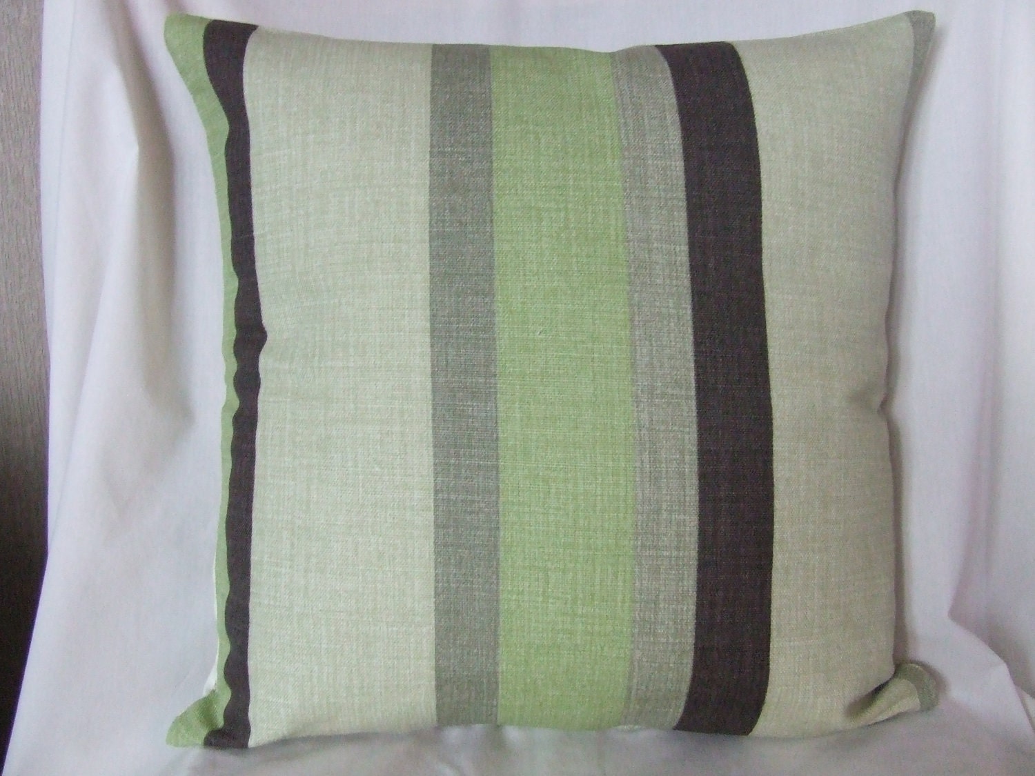16" x 16" contemporary modern beautiful cream and green linen leafed cushion cover, scatter cushion, pillow