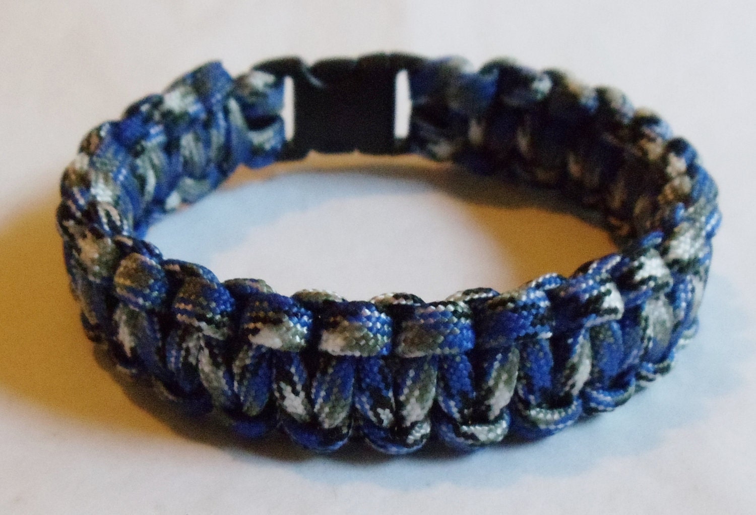 Paracord Survival Bracelet Blue Camo Cobra by designsbyshyvonne