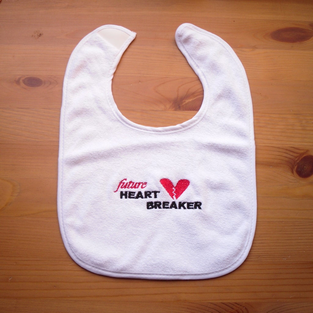 Terry Cloth Bib with Future Heart breaker Slogan
