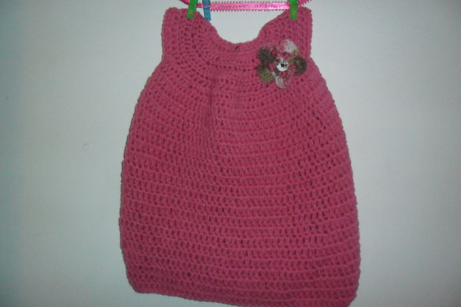 Handmade Pink Crochet Baby Dress