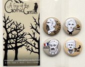 A Few of the Gothic Greats Button Set - Illustrated by Taren S. Black
