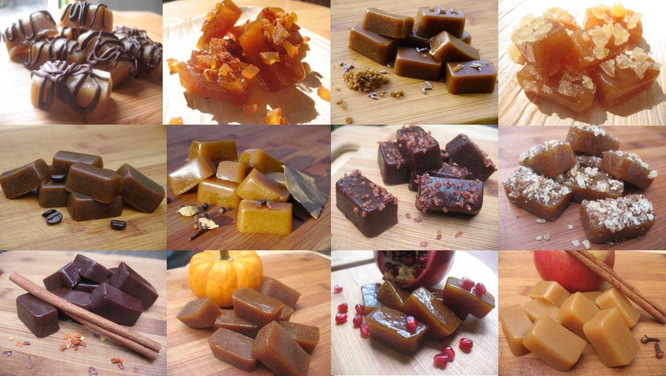 Vegan Organic Caramel Sampler -- 17 large caramels, one each of everything :)