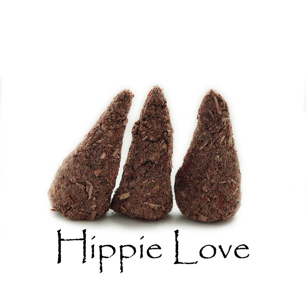 Hippie Love Blend, Artisan Hand Made Incense Cones, Set of 3