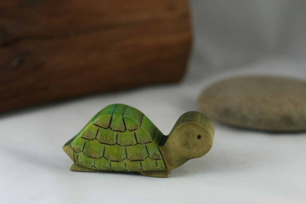 Turtle Wooden Toy -  Nature Table - Waldorf Animal