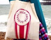 Beach bag 'Rock Paper Scissors' Screenprinted Tote Bag by hello DODO - Seaside, Beach, Brighton