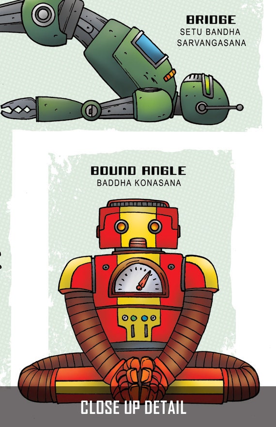 ROBOT YOGA Super Pop Art Print 11x17 by Rob Osborne