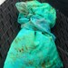 One-of-a-Kind Custom PranaMaker Scarf Wrap Dress with Sash. Denim Fireworks & Agate Moss. Hand Painted by Natalia Hacerola.