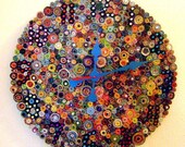 Large Recycled Paper Wall Clock, Decor and Housewares, Home Decor, Home and Living,  Eco Friendly Decor, Unique Clock