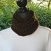 Infinity Eternity Cowl Neck Warmer Scarf Chocolate Brown Cluster Crochet READY TO SHIP