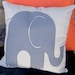 Grey Elephant Pillow