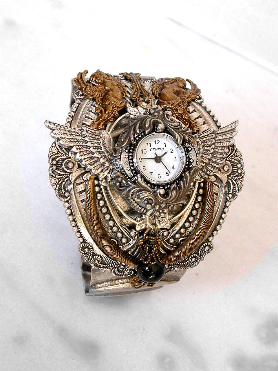 Gothic Steampunk Watch Cuff - Valkyries and Goddesses
