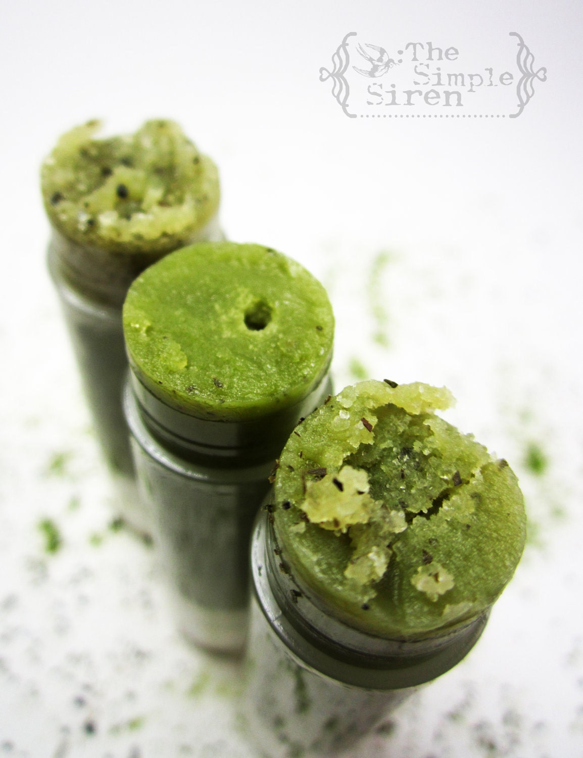 Organic Lip Scrub NEW - Matcha Tea Sugar Scrub - "Green Ice" Organic Tea flavor