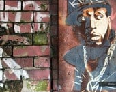 Brooklyn Street Art Graffiti Urban Brick Earthy Painting Diptych (4" x 6" Fine Art Photo Print / Notecard)