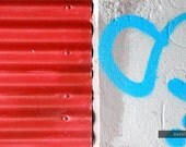 Colorful Iceland Corrugated Iron Graffiti Urban Reykjavik Diptych (4" x 6" Fine Art Photo Print)