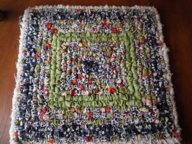 Pot Holde/Trivet Primitive Green Denim Blue Kitchen Accessory