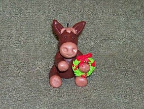 Mule Christmas tree ornament (polymer clay)