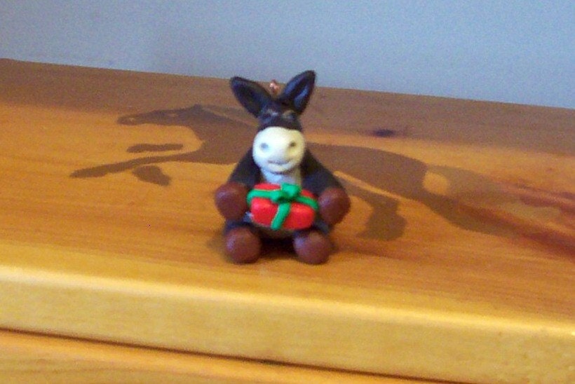 Mule Christmas ornament (polymer clay )