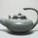 Floating handle teapot in two tone green