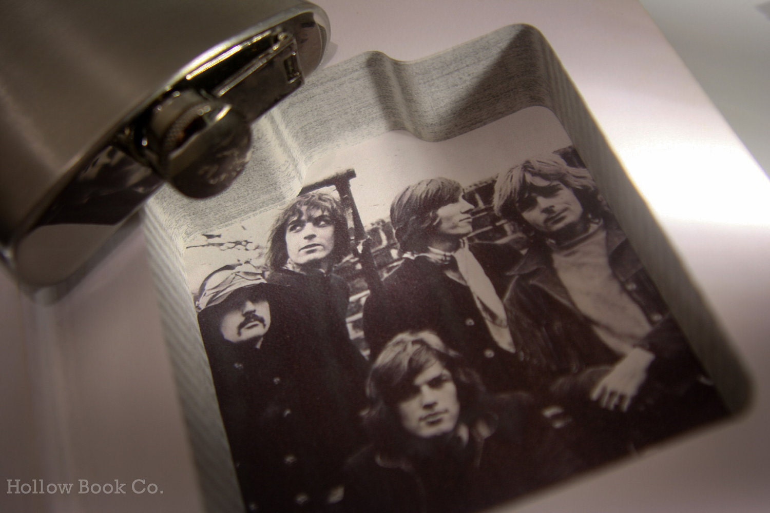 Hollow Book Safe & Whiskey Hip Flask - Pink Floyd