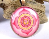 Root Chakra Pendant Muladhara Mandala Antique Copper Pendant Keychain
