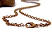Antique Copper Chain custom length Antique Rolo Copper Necklace
