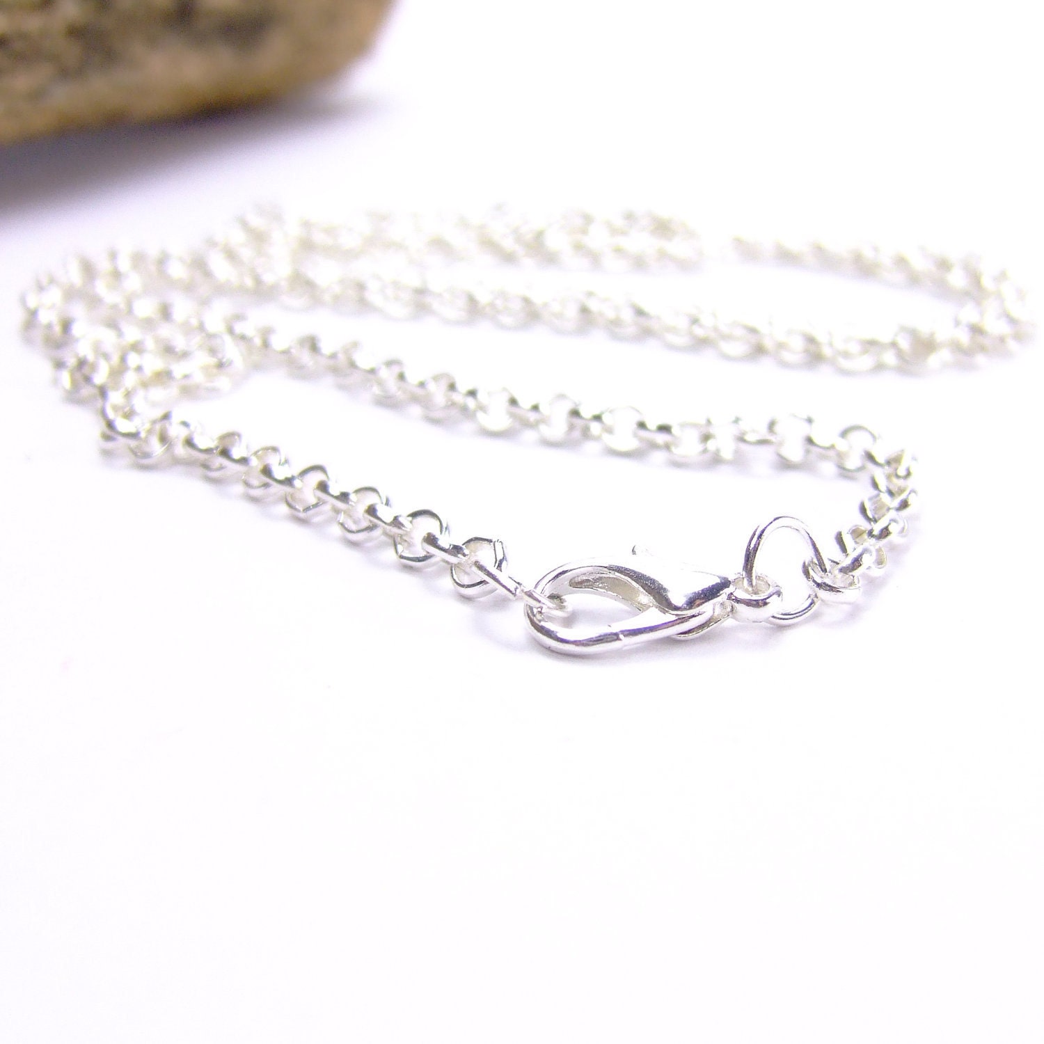 Silver Plated Chain custom length Silver Rolo Necklace
