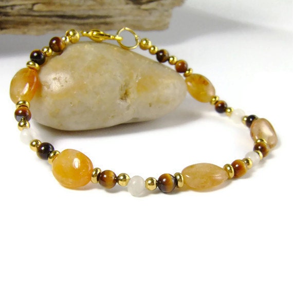 Yellow Bracelet, Citrine Gemstone Bracelet, Chakra Bracelet