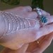 Fire Opal "Slave Bracelet" Ring. 100% Sterling Silver piece. Sterling Silver flower Ring 23.5 CT Size 7. Sterling Silver Chain. OOAK