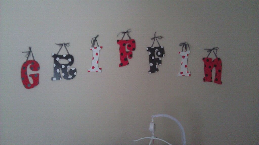 Custom wooden letters of your child's name for their room