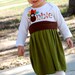 Little girl fall Thanksgiving dress - for toddlers and babies - autumn dress - olive green, brown, red, orange, yellow, turquoise, turkey