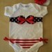 Ready To Ship Patriotic 4th of July Bikini Onesie Flower Hair Clip and Headband Outfit Size 6 Months