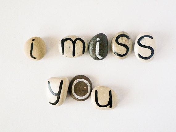 Valentine's day, 8 Magnets Custom Letters or I Miss You Quote, Beach Pebbles, Inspirational Word or Quote, Gift Ideas, Sea Stones, Rocks