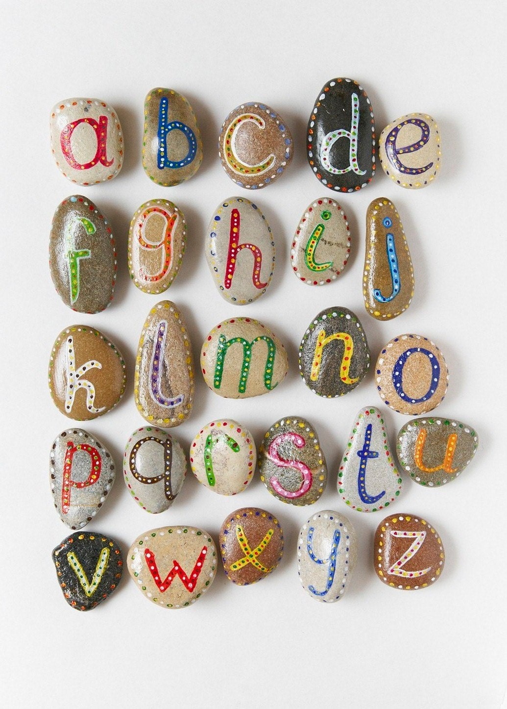 Alphabet Pebbles for Kids, Beach Pebbles by Happy Emotions, Gift Ideas, Sea Stones, Personalized, Educational Toys, Rocks