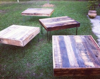 Reclaimed Barnwood Wood Coffee Table with steel hairpin legs-Upcycled and modern-upcycled recycled