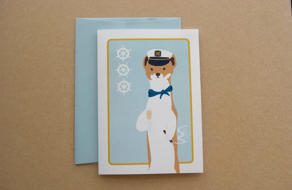 Blank Card 5x7 - Clark the Yachting Weasel
