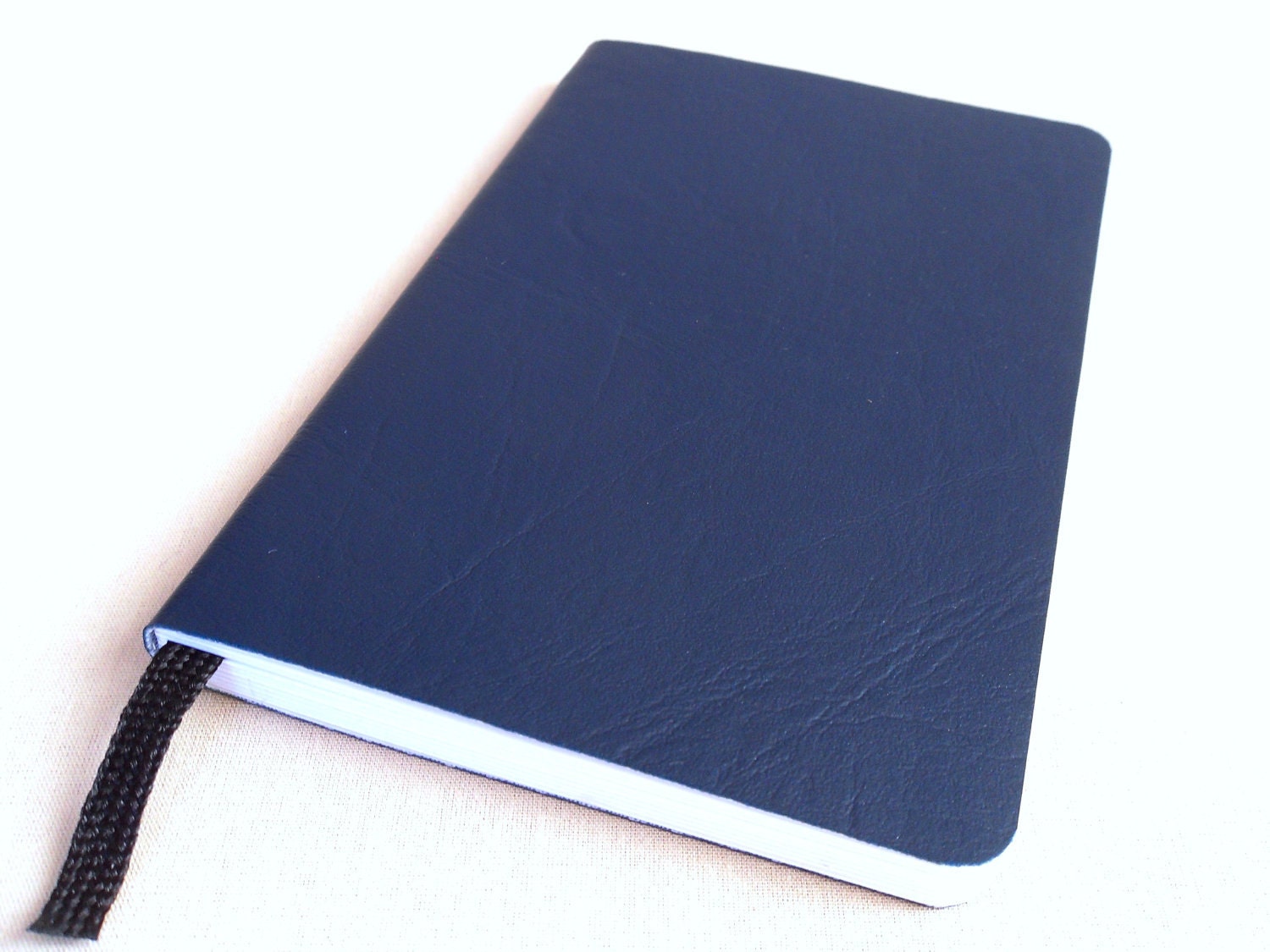 POCKET Navy Blue Journal, Faux Leather Notebook, Soft-cover, Handbound