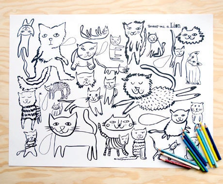 Cat Colouring Poster, Limited Edtion