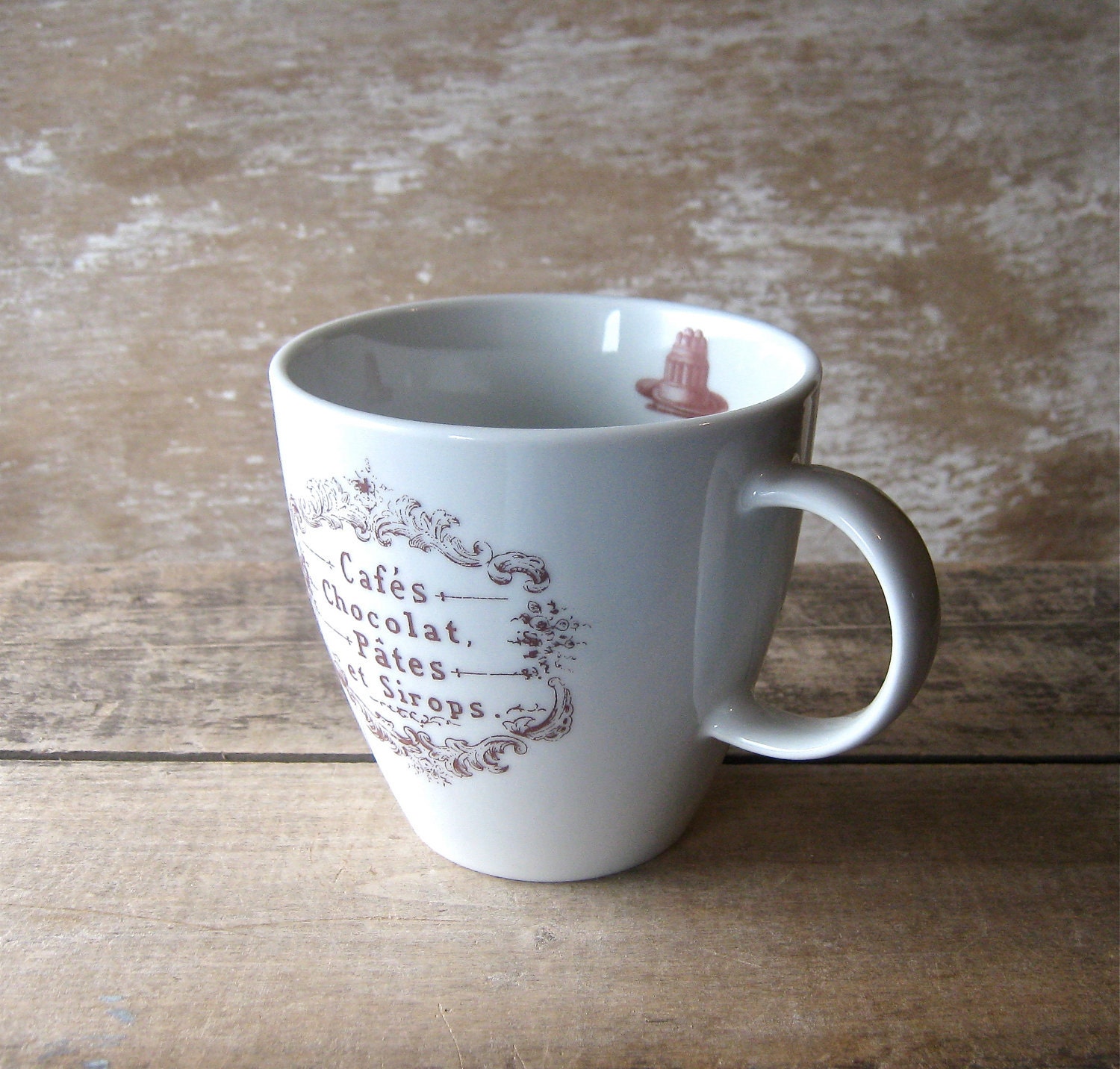 Mug with French Chocolate Labels Left or Right Handed