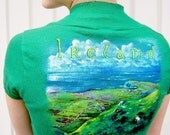 Ireland Emerald Green Bolero Shrug Hand Painted