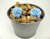 SALE - Chiffon Fabric Flower Hairpins - Flower Girl  Hairpins - Extra Small in Powder Blue (2 PC)