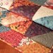 Quilted Purple, Brown, Red, Teal Floral Table Runner