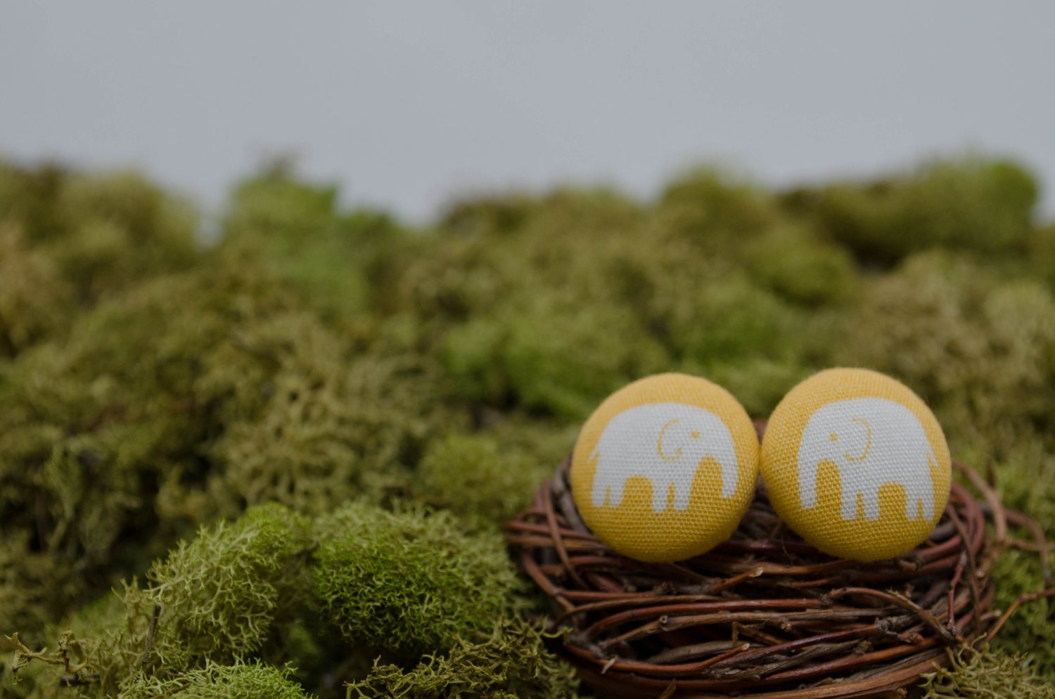 Yellow Elephant Stud Earrings
