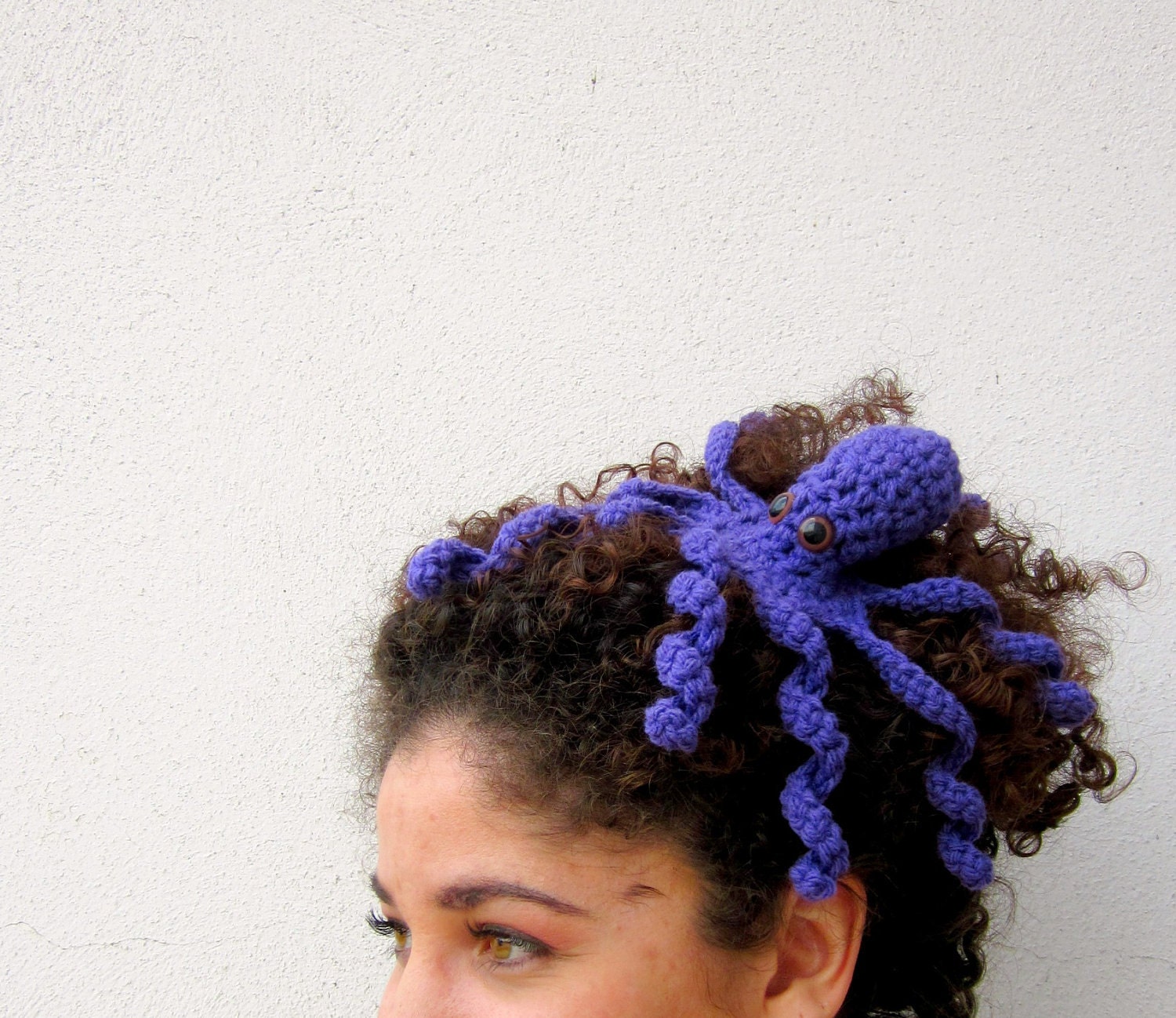Octopeep Fascinator Hair Clip. Tentacle. Headpiece. Biology Zoology Geek. Whimsical. Odd. Nerdy. Playful. Octopus. Purple.