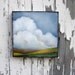 Original art landscape oil painting spring colors April showers thunderstorm clouds earthy big sky 10x10 - Signs of Spring