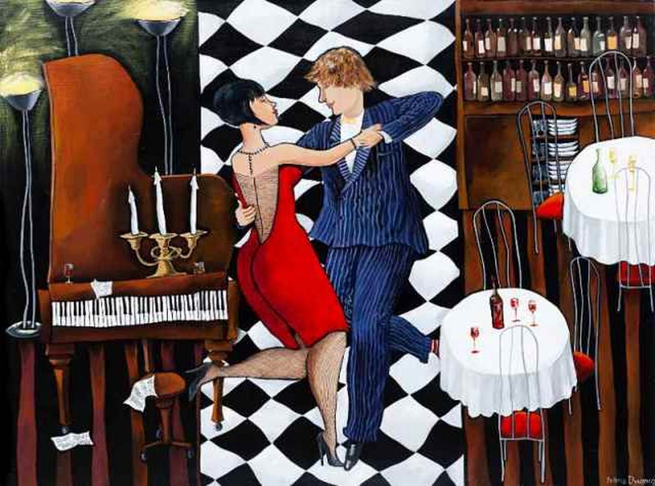 Original Art Print on Canvas by original modern artist 30x40 "Last dance" - reproduction original painting artwork gallery