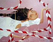 ARTISTS PRINT on CANVAS wall picture for kids art design - Flying above - 20 x 30" children's art print, kids room decor, nursery wall art