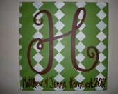 Large Single Letter Monogram Canvas