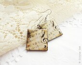 Vintage sheet music earrings